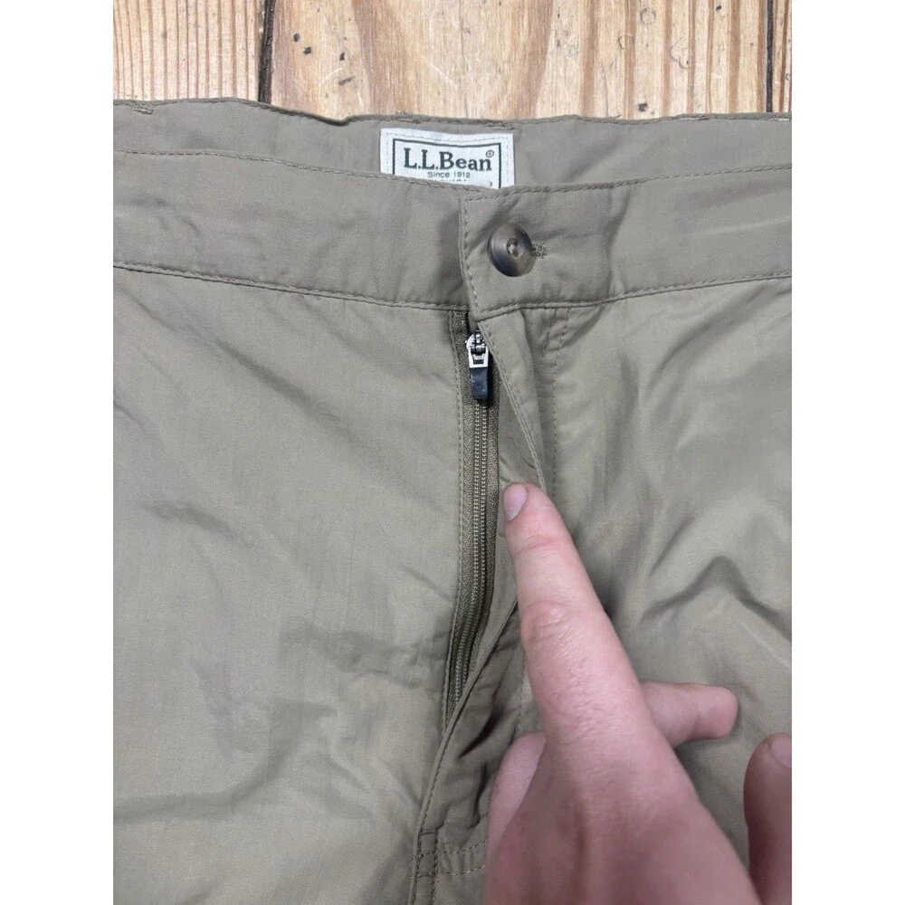LL Bean Convertible Pants Mens XXL Tall Nylon Hiking Zip Off Pockets Outdoors